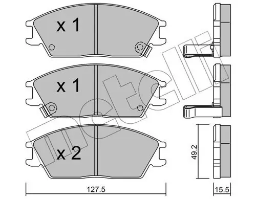 Bremsbelagsatz, Scheibenbremse Vorderachse METELLI 22-0081-1