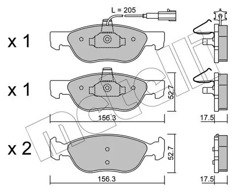 Bremsbelagsatz, Scheibenbremse Vorderachse METELLI 22-0082-0