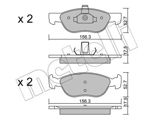 Bremsbelagsatz, Scheibenbremse Vorderachse METELLI 22-0082-2 Bild Bremsbelagsatz, Scheibenbremse Vorderachse METELLI 22-0082-2