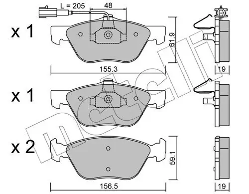Bremsbelagsatz, Scheibenbremse METELLI 22-0083-2