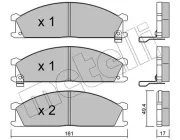 Bremsbelagsatz, Scheibenbremse Vorderachse METELLI 22-0107-1