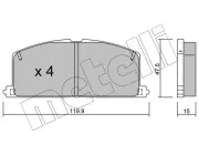 Bremsbelagsatz, Scheibenbremse METELLI 22-0108-0