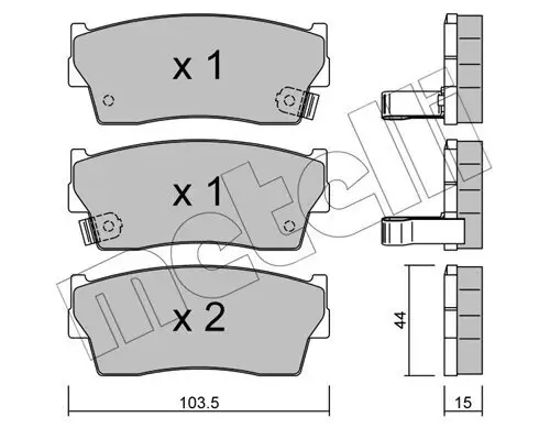 Bremsbelagsatz, Scheibenbremse Vorderachse METELLI 22-0116-0