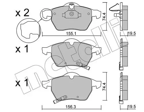 Bremsbelagsatz, Scheibenbremse METELLI 22-0118-2