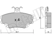 Bremsbelagsatz, Scheibenbremse Vorderachse METELLI 22-0120-0