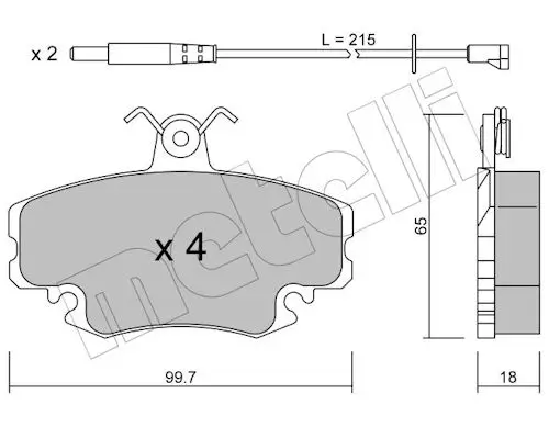 Bremsbelagsatz, Scheibenbremse Vorderachse METELLI 22-0120-0K