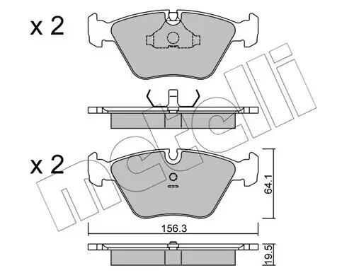Bremsbelagsatz, Scheibenbremse Vorderachse METELLI 22-0122-0