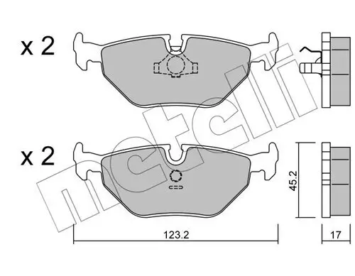 Bremsbelagsatz, Scheibenbremse Hinterachse METELLI 22-0125-0 Bild Bremsbelagsatz, Scheibenbremse Hinterachse METELLI 22-0125-0