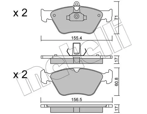 Bremsbelagsatz, Scheibenbremse METELLI 22-0128-0