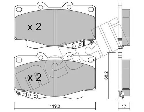 Bremsbelagsatz, Scheibenbremse Vorderachse METELLI 22-0129-1