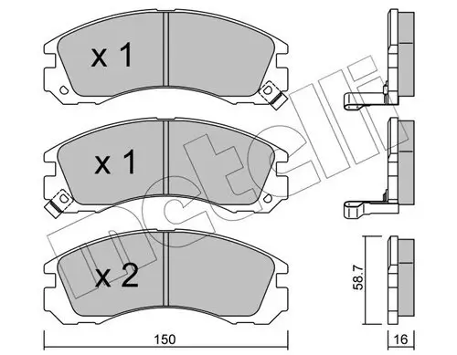 Bremsbelagsatz, Scheibenbremse METELLI 22-0134-0