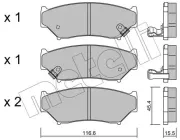 Bremsbelagsatz, Scheibenbremse Vorderachse METELLI 22-0136-0