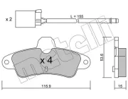 Bremsbelagsatz, Scheibenbremse METELLI 22-0143-0K