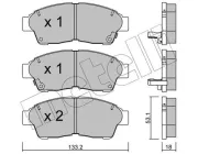 Bremsbelagsatz, Scheibenbremse Vorderachse METELLI 22-0149-0