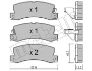 Bremsbelagsatz, Scheibenbremse Hinterachse METELLI 22-0161-0