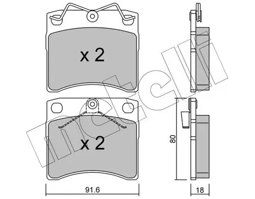 Bremsbelagsatz, Scheibenbremse Vorderachse METELLI 22-0163-1 Bild Bremsbelagsatz, Scheibenbremse Vorderachse METELLI 22-0163-1