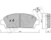 Bremsbelagsatz, Scheibenbremse Vorderachse METELLI 22-0166-0