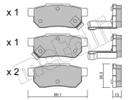 Bremsbelagsatz, Scheibenbremse Hinterachse METELLI 22-0170-1