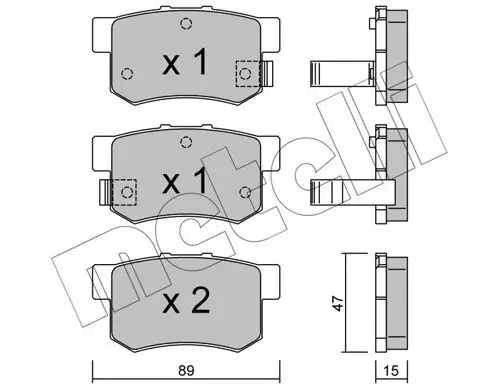 Bremsbelagsatz, Scheibenbremse Hinterachse METELLI 22-0173-0