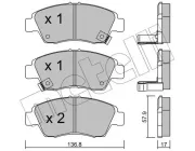 Bremsbelagsatz, Scheibenbremse Vorderachse METELLI 22-0175-0