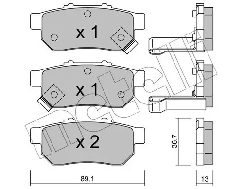 Bremsbelagsatz, Scheibenbremse Hinterachse METELLI 22-0176-1
