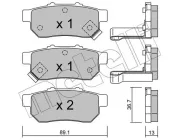 Bremsbelagsatz, Scheibenbremse Hinterachse METELLI 22-0176-1