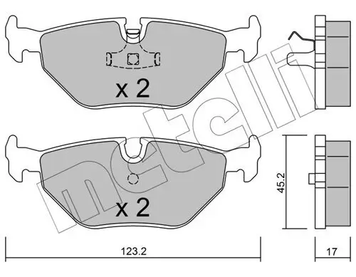 Bremsbelagsatz, Scheibenbremse Hinterachse METELLI 22-0180-0 Bild Bremsbelagsatz, Scheibenbremse Hinterachse METELLI 22-0180-0