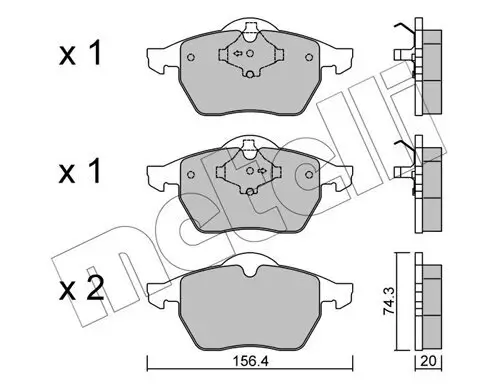 Bremsbelagsatz, Scheibenbremse METELLI 22-0181-1