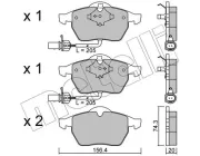 Bremsbelagsatz, Scheibenbremse Vorderachse METELLI 22-0181-3