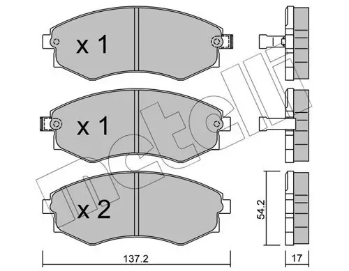 Bremsbelagsatz, Scheibenbremse Vorderachse METELLI 22-0188-0