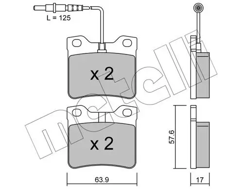 Bremsbelagsatz, Scheibenbremse Hinterachse METELLI 22-0192-0 Bild Bremsbelagsatz, Scheibenbremse Hinterachse METELLI 22-0192-0
