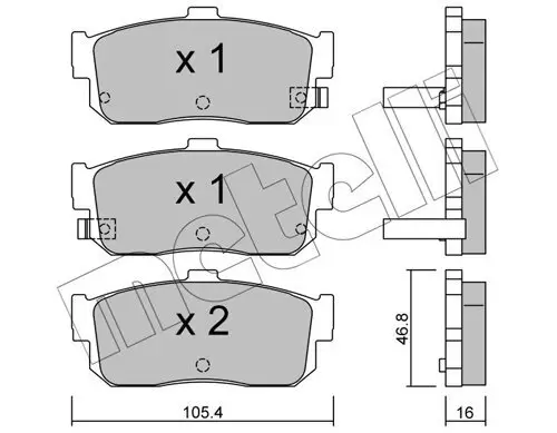 Bremsbelagsatz, Scheibenbremse Hinterachse METELLI 22-0193-1 Bild Bremsbelagsatz, Scheibenbremse Hinterachse METELLI 22-0193-1