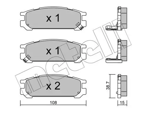 Bremsbelagsatz, Scheibenbremse Hinterachse METELLI 22-0204-0