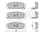 Bremsbelagsatz, Scheibenbremse Hinterachse METELLI 22-0204-0