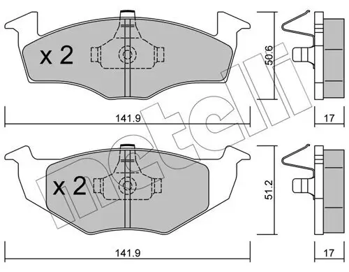 Bremsbelagsatz, Scheibenbremse METELLI 22-0206-0