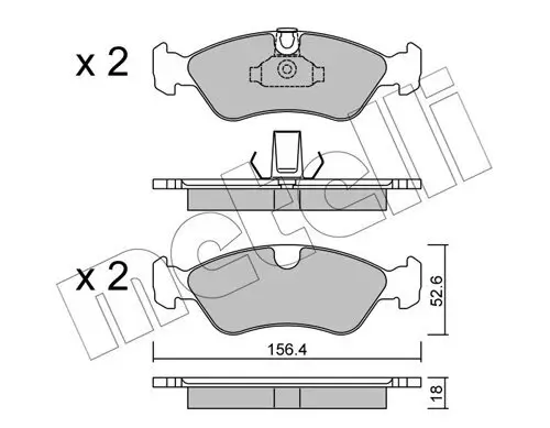 Bremsbelagsatz, Scheibenbremse METELLI 22-0208-0