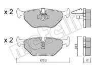 Bremsbelagsatz, Scheibenbremse Hinterachse METELLI 22-0210-0