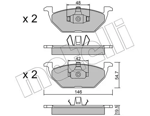 Bremsbelagsatz, Scheibenbremse Vorderachse METELLI 22-0211-1 Bild Bremsbelagsatz, Scheibenbremse Vorderachse METELLI 22-0211-1