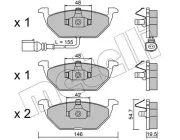 Bremsbelagsatz, Scheibenbremse METELLI 22-0211-2