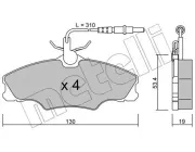 Bremsbelagsatz, Scheibenbremse Vorderachse METELLI 22-0213-0