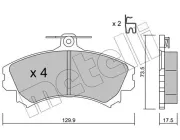 Bremsbelagsatz, Scheibenbremse Vorderachse METELLI 22-0216-1