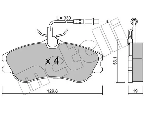 Bremsbelagsatz, Scheibenbremse METELLI 22-0217-0