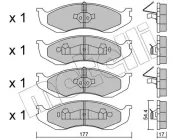 Bremsbelagsatz, Scheibenbremse Vorderachse METELLI 22-0218-0