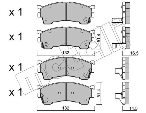 Bremsbelagsatz, Scheibenbremse Vorderachse METELLI 22-0223-0