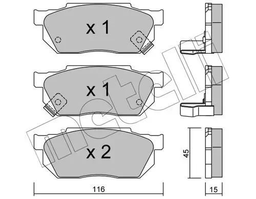 Bremsbelagsatz, Scheibenbremse METELLI 22-0247-1