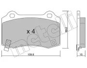 Bremsbelagsatz, Scheibenbremse Hinterachse METELLI 22-0251-6