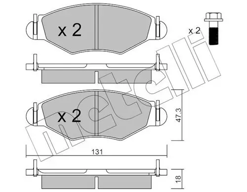 Bremsbelagsatz, Scheibenbremse Vorderachse METELLI 22-0254-1 Bild Bremsbelagsatz, Scheibenbremse Vorderachse METELLI 22-0254-1