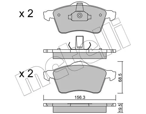 Bremsbelagsatz, Scheibenbremse Vorderachse METELLI 22-0263-0