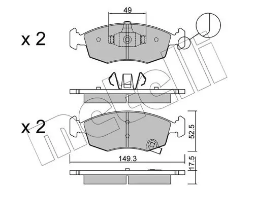 Bremsbelagsatz, Scheibenbremse Vorderachse METELLI 22-0274-5
