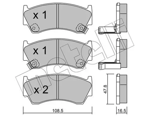 Bremsbelagsatz, Scheibenbremse METELLI 22-0277-0
